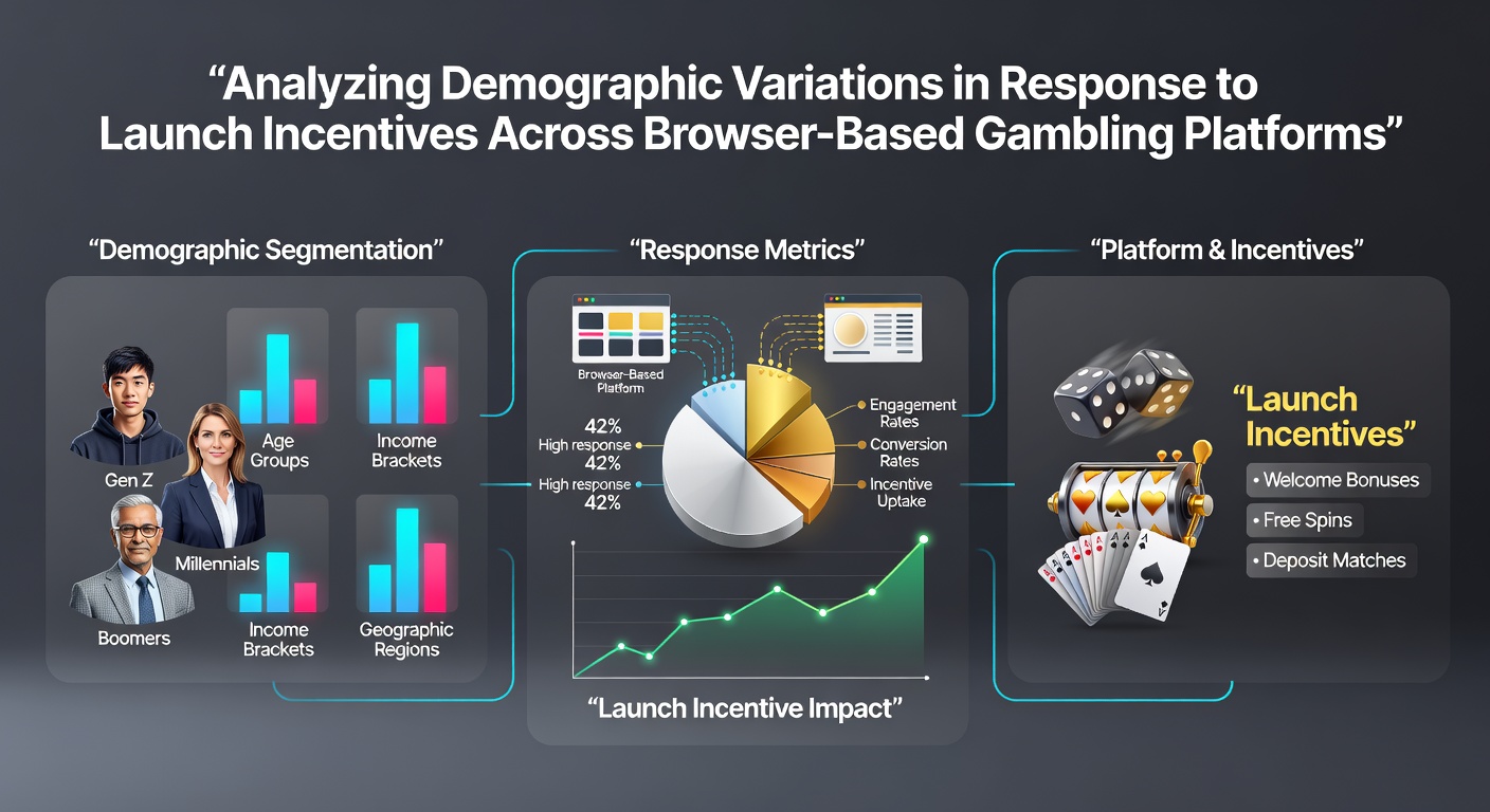 Charts and graphs displaying demographic breakdowns of user engagement with launch incentives on browser gambling sites