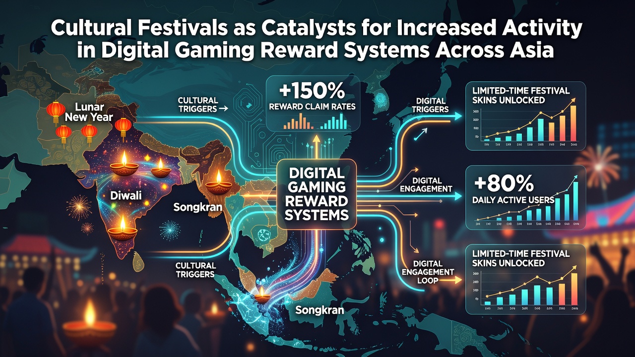 Digital interface showing gaming rewards during an Asian festival promotion