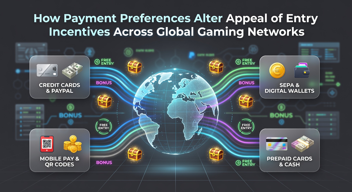 Global gaming networks showing diverse payment options and entry incentives on digital platforms
