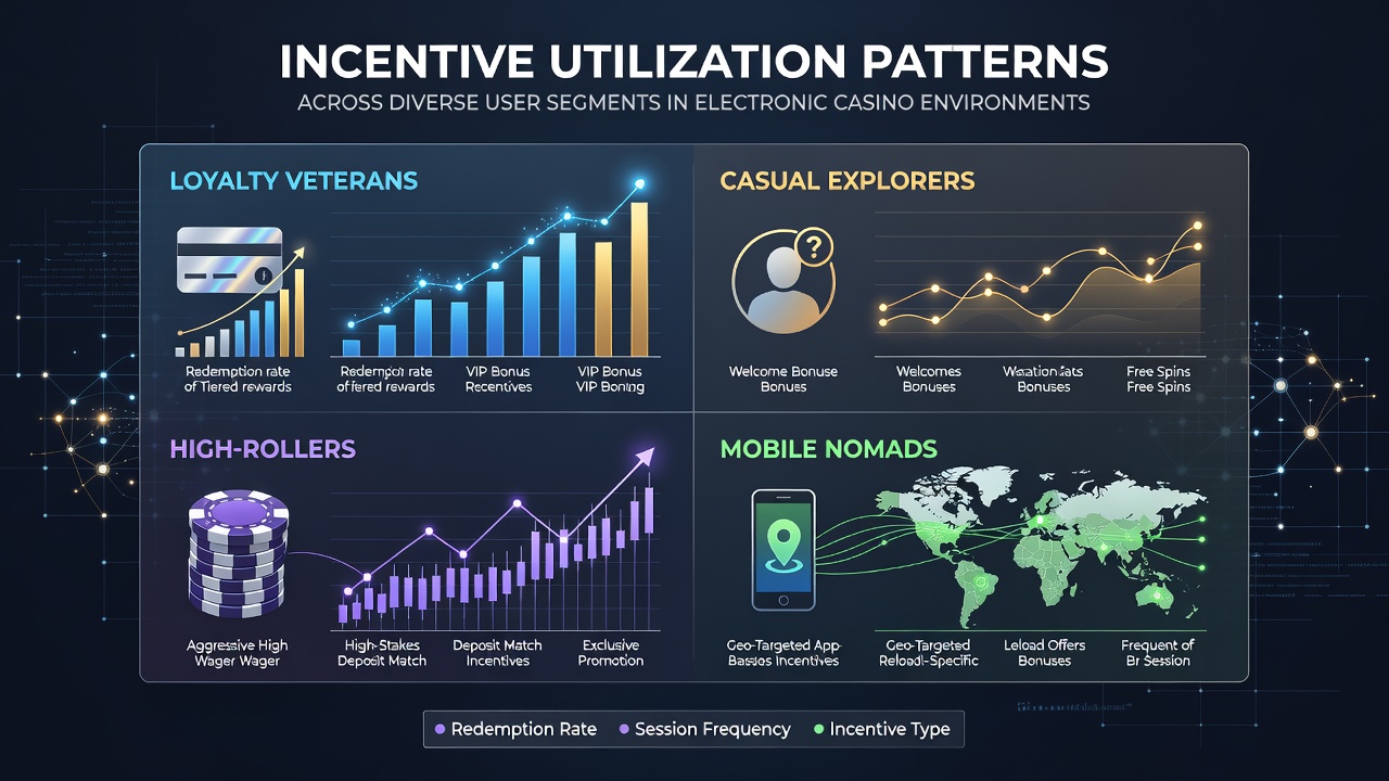 Diverse user segments interacting with digital casino incentive interfaces on multiple devices